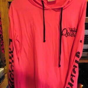 BOBBIE BROOKS BRIGHT HOT PINK 'QUEEN' HOODIE - WOMENS  / LADIES SMALL